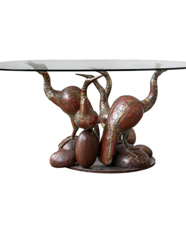 Table de salle à manger sculpturale « Les Quatre Oiseaux », René Broissand (1928-2019), 1976