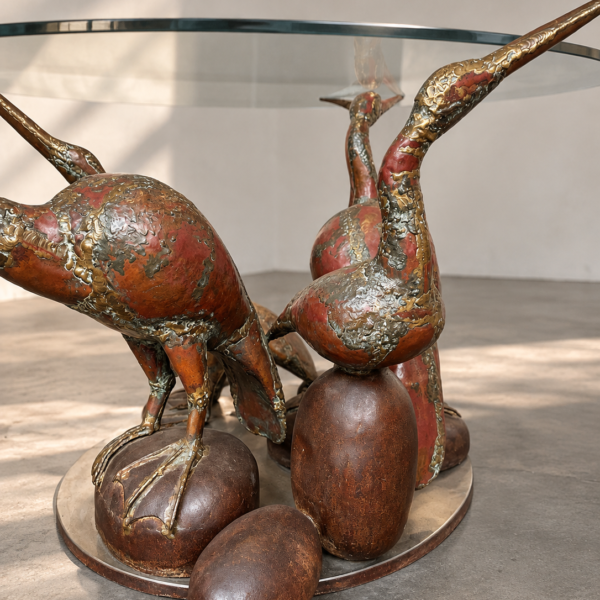 Table de salle à manger sculpturale « Les Quatre Oiseaux », René Broissand (1928-2019), 1976, vue 3
