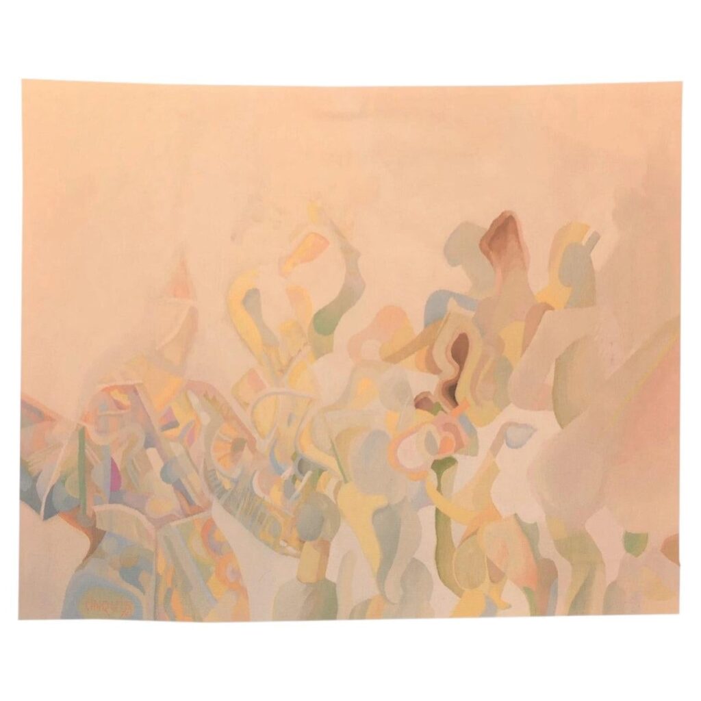 Tapisserie d’Aubusson « Le Clown », Jacques Cinquin (né en 1942), atelier Hecquet, 1974