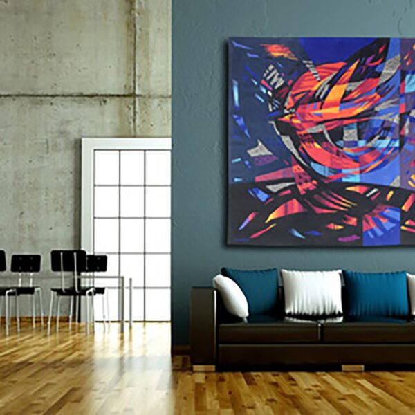 Tapisserie d’Aubusson « L’Oiseau de feu », Camille Hilaire (1916-2004), ateliers Pinton, 1963, vue 2